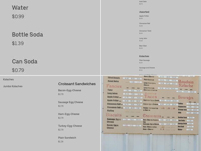 Bakery Donuts Menu