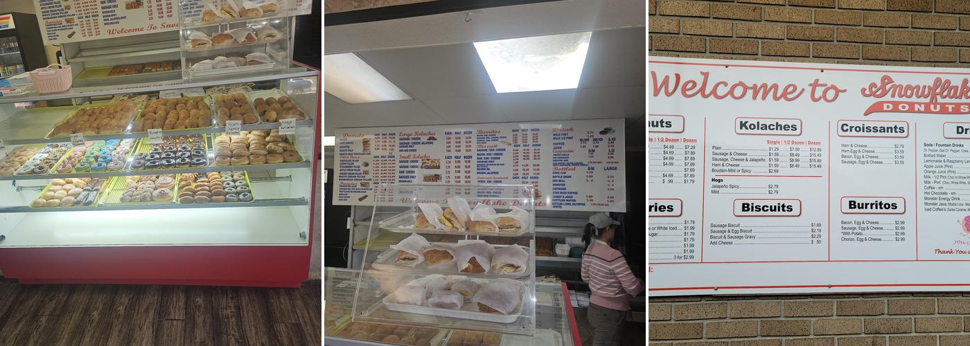 Snowflake Donuts Menu