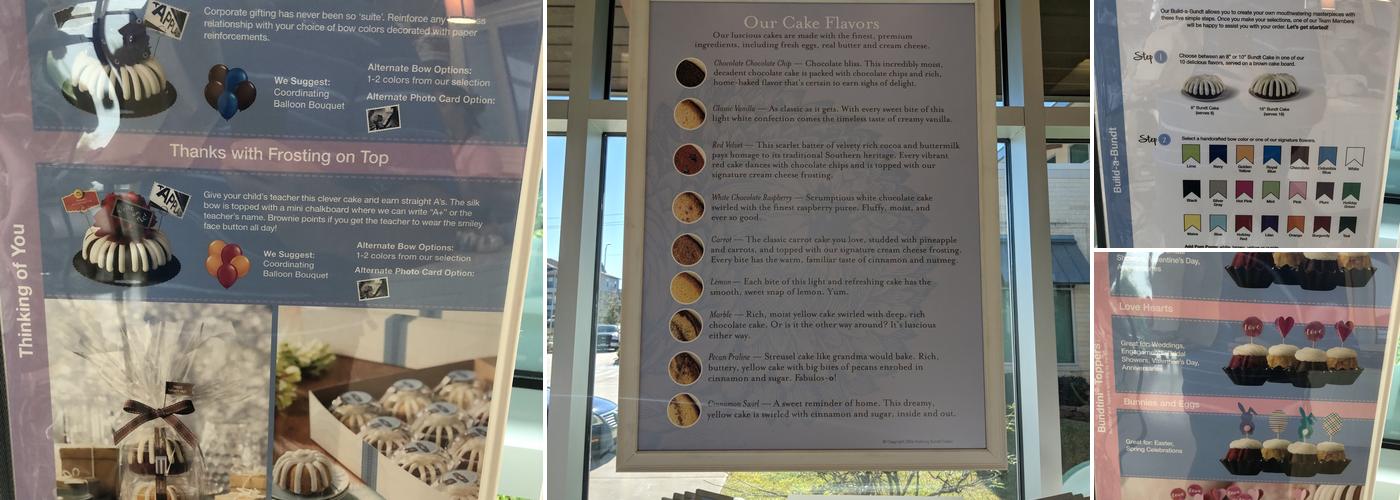 Nothing Bundt Cakes Menu