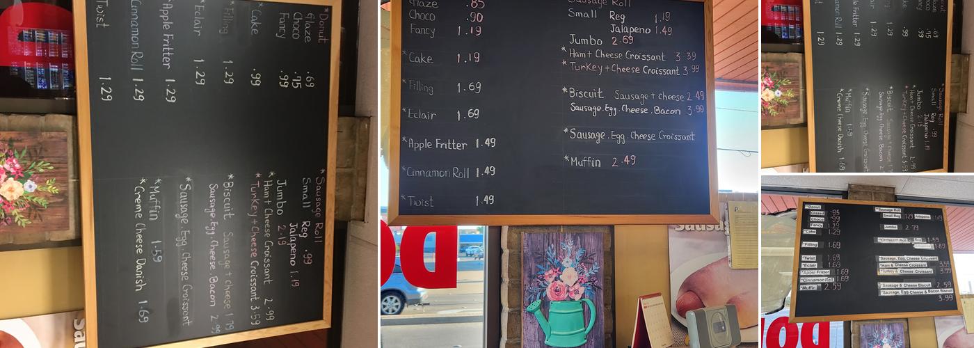 Rainbow Donuts Menu