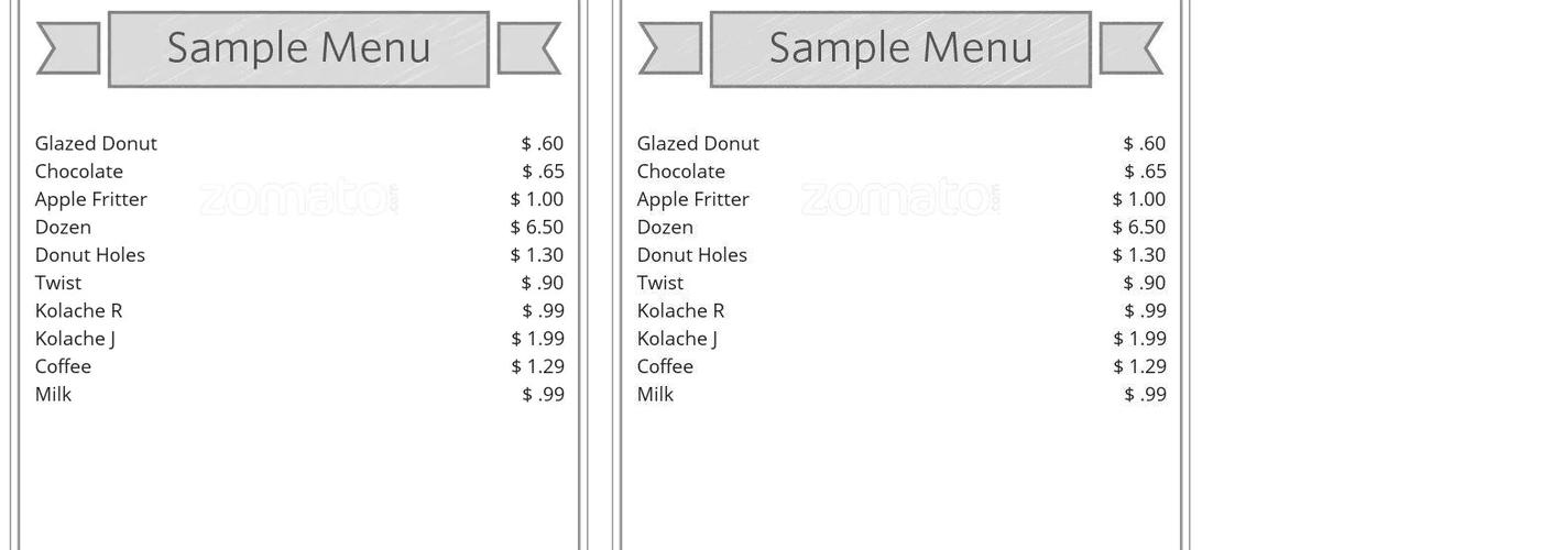 Mr. Donut Menu
