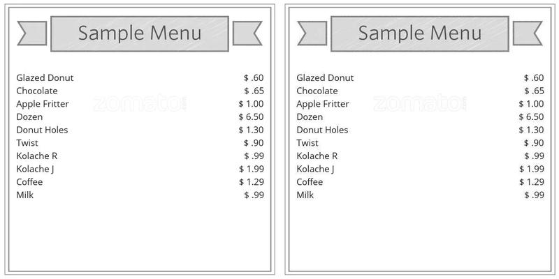 Mr. Donut Menu