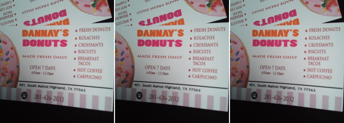 Dannay's Donuts Menu
