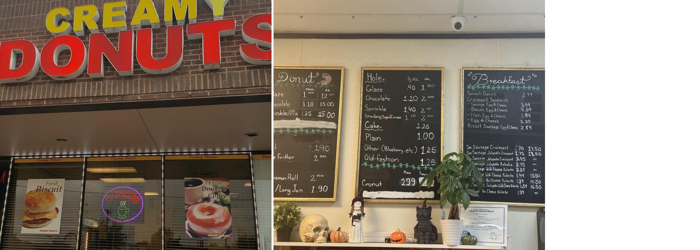 Creamy Donuts Menu