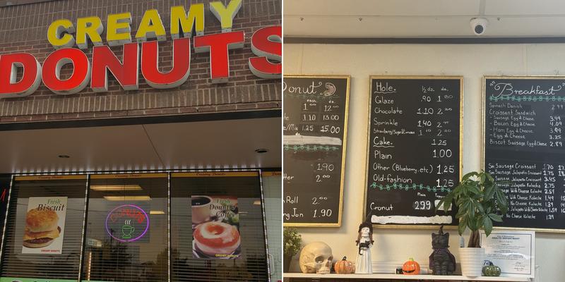 Creamy Donuts Menu