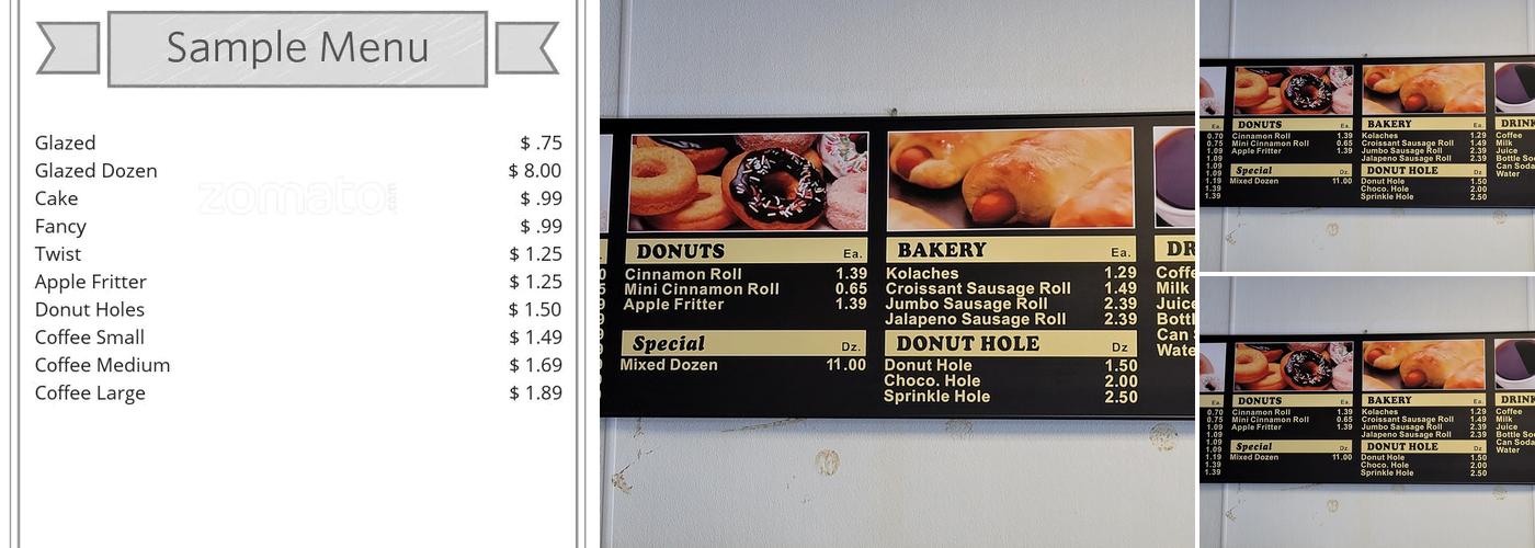 Family Donuts Menu