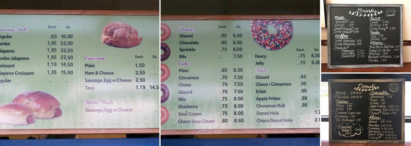 JC Donuts Menu
