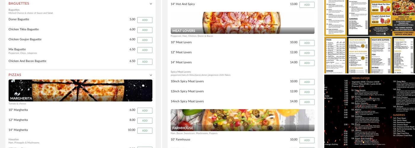 NightBite Enniskillen Menu