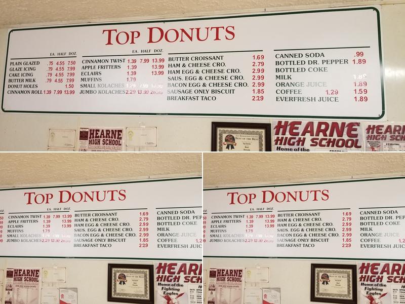 Top Donuts Menu