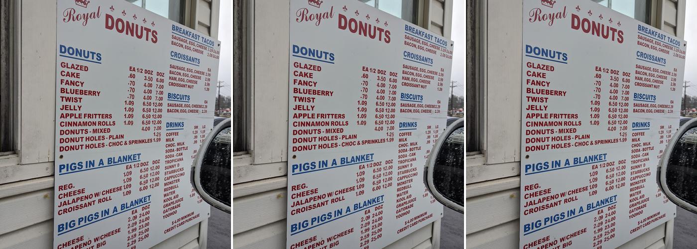 Royal Donuts Menu