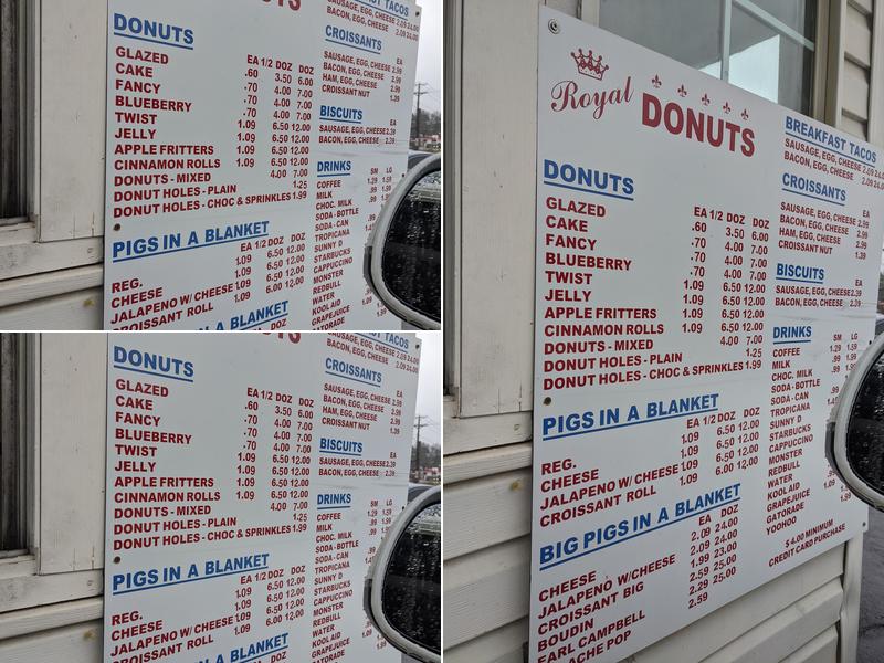Royal Donuts Menu