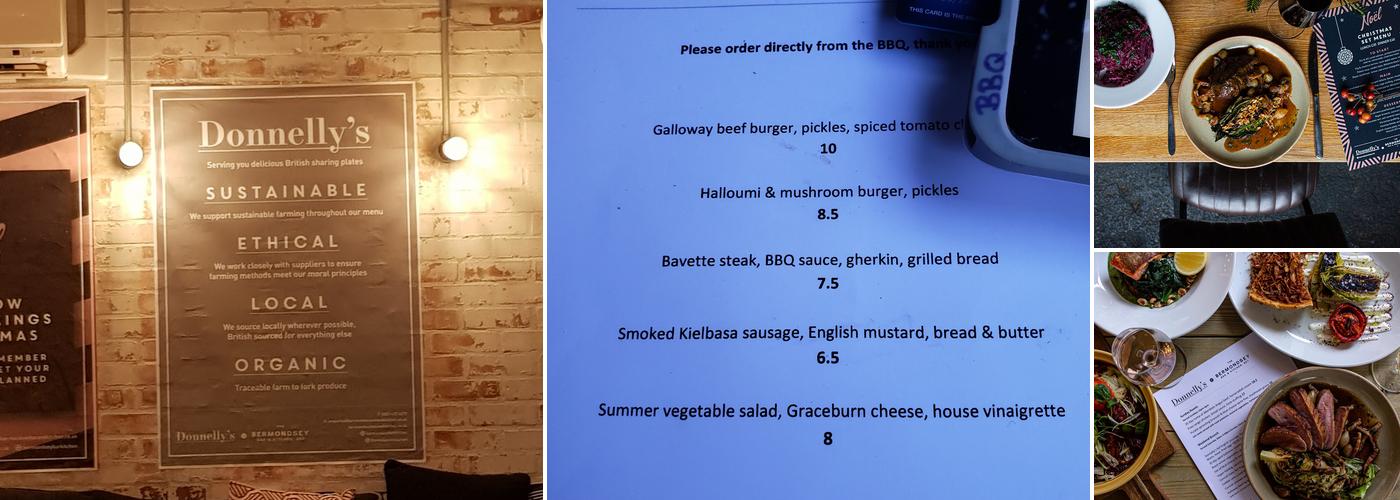 Donnelly's Restaurant Menu