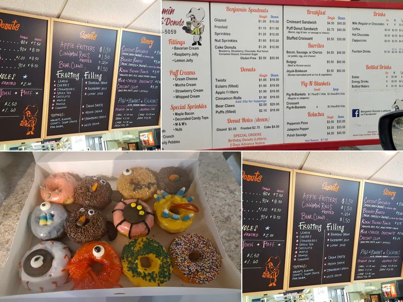 Benjamin Donuts Menu