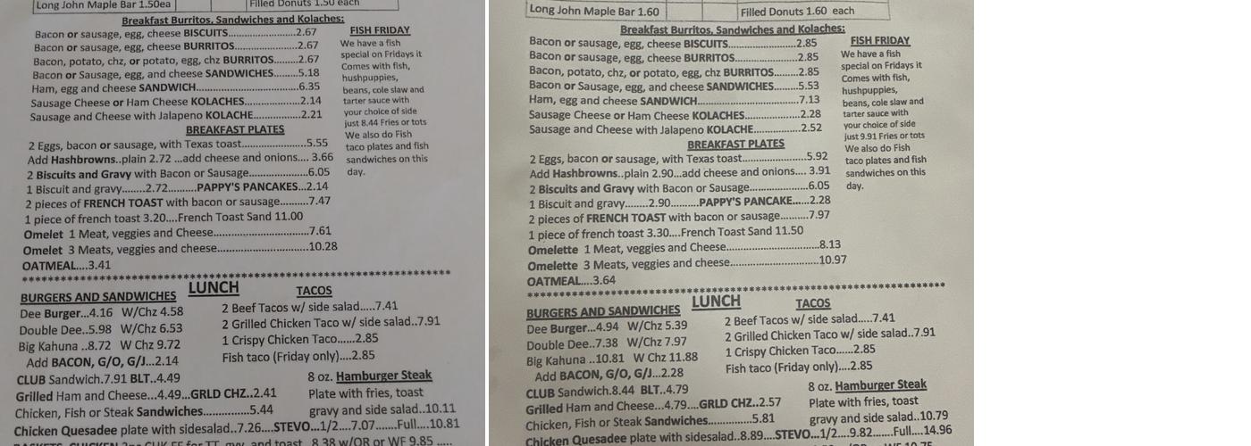 Dee's Deelicous Donuts Menu