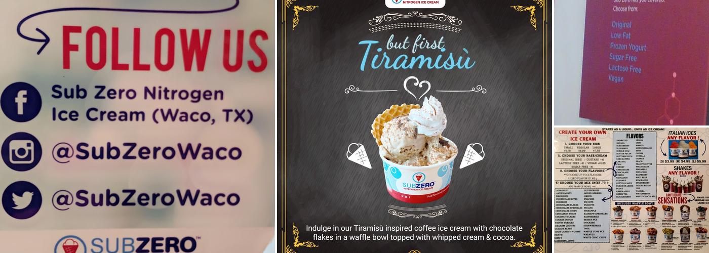 Sub Zero Nitrogen Ice Cream Menu