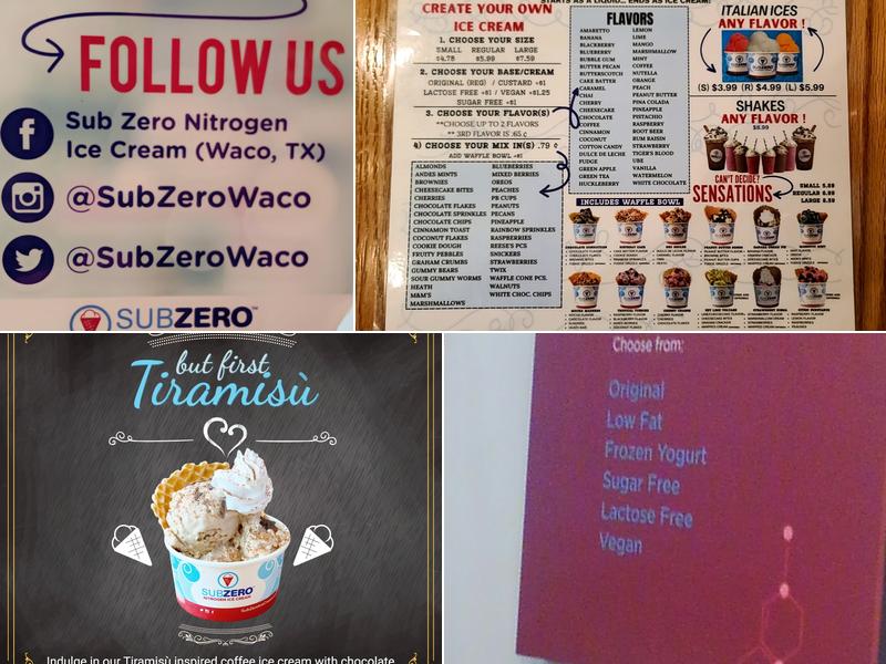 Sub Zero Nitrogen Ice Cream Menu