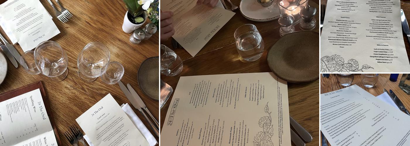 24 The Oval Menu