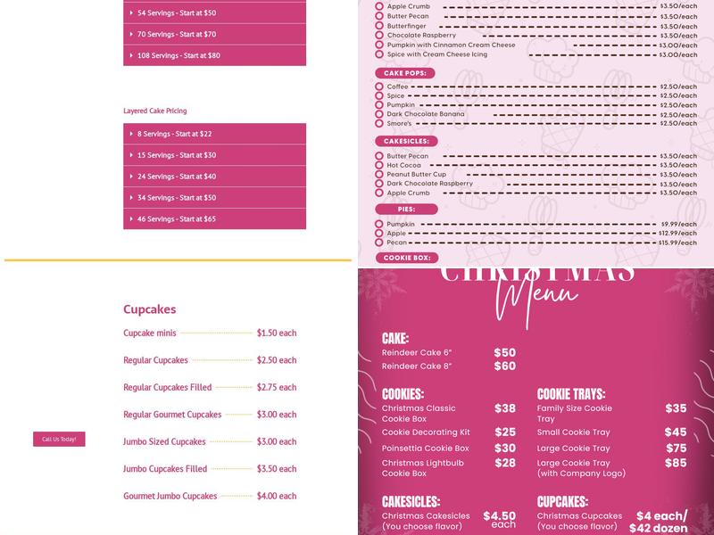 Holland Cakery 'N' Sweets Menu