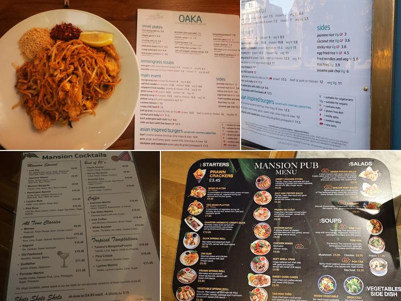 The Mansion Pub Menu