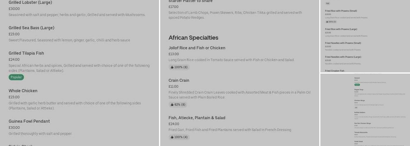 Mingles Bar & Restaurant Brixton Menu