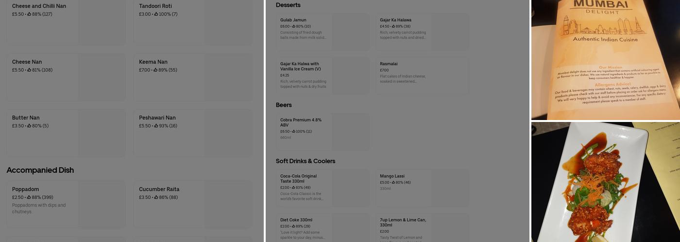 Mumbai Delight Menu