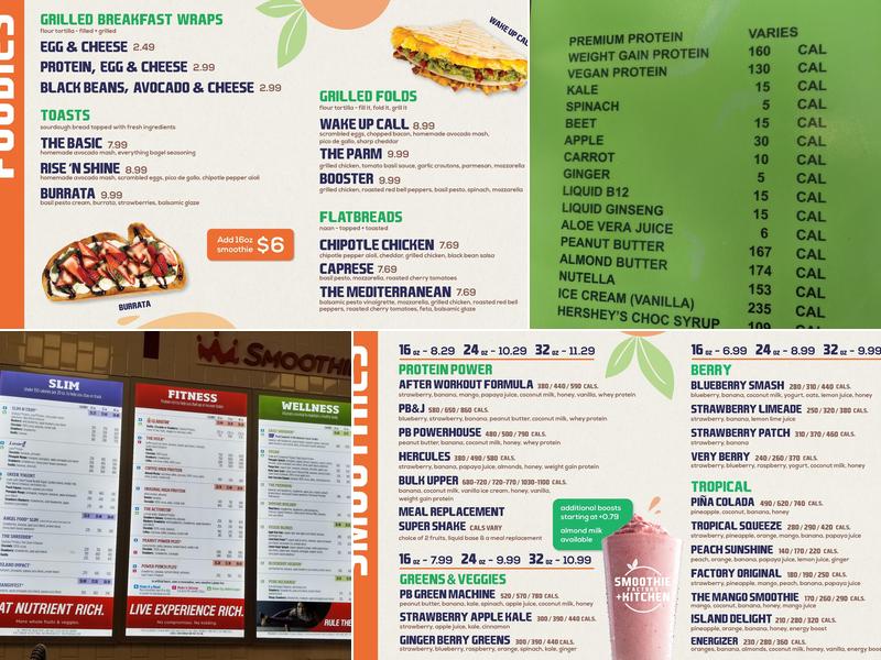 Smoothie Factory + Kitchen Menu