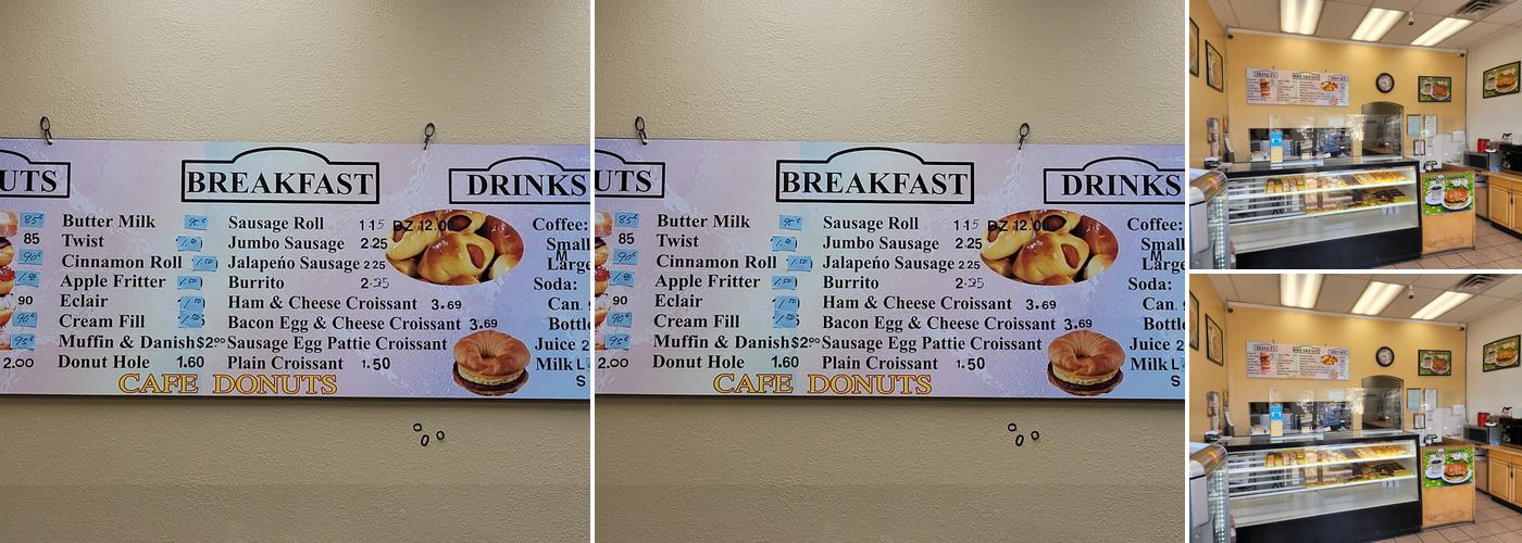 Cafe Donut Menu