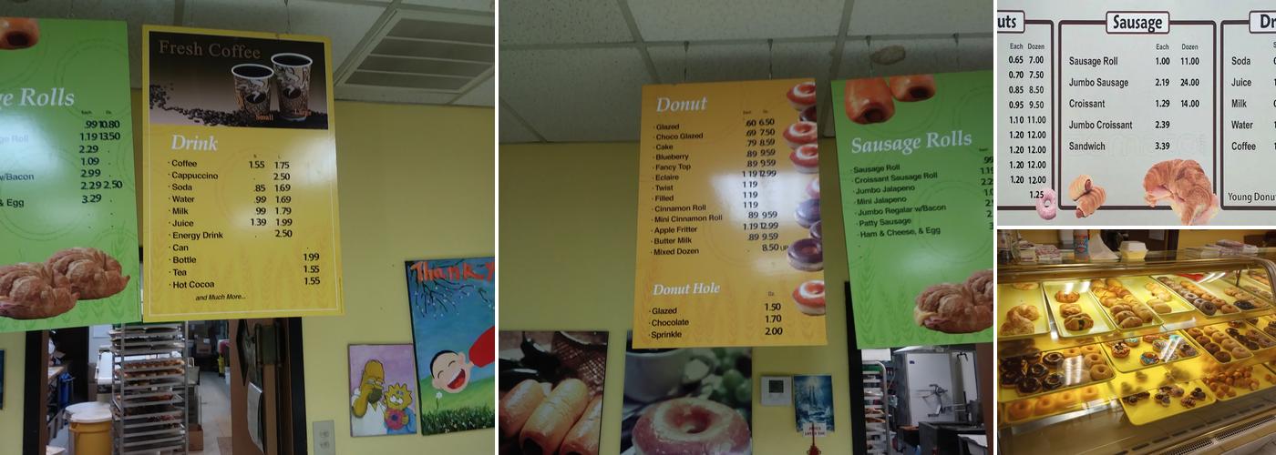 Young Donut Menu