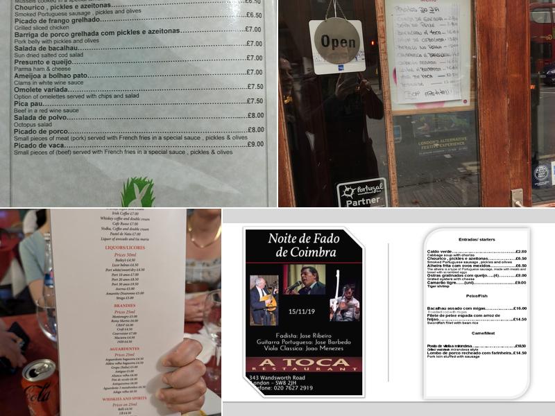 A Toca Restaurant Menu