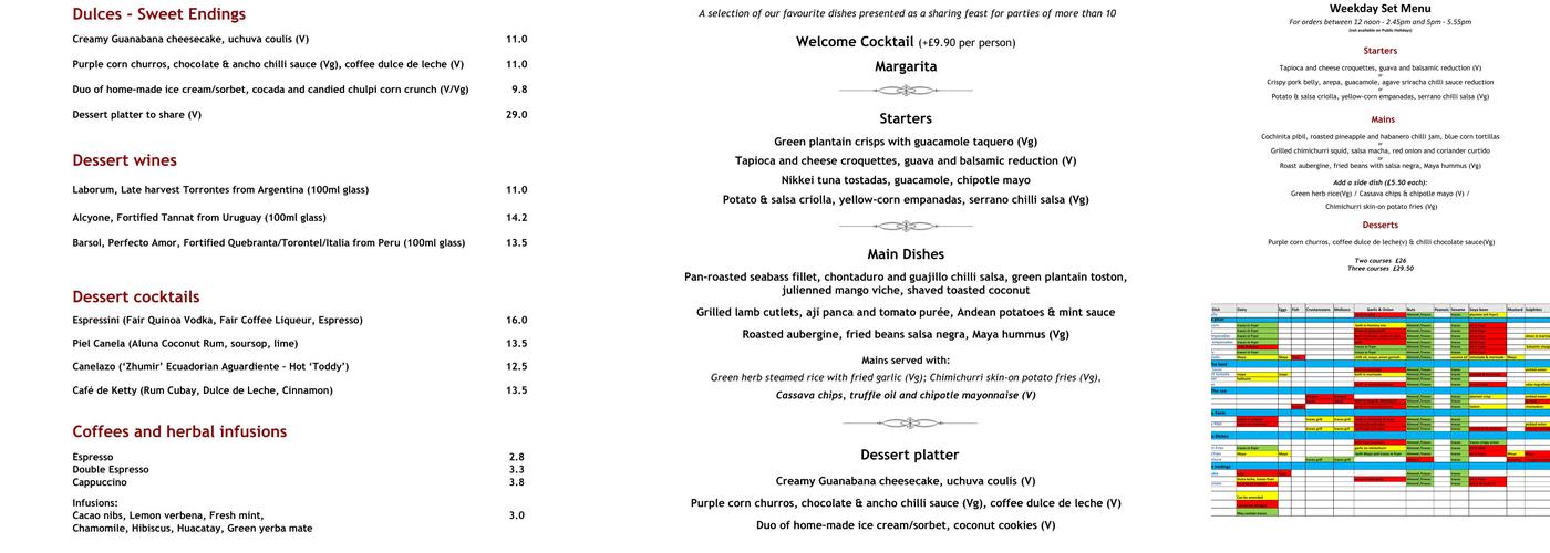 Paladar Menu