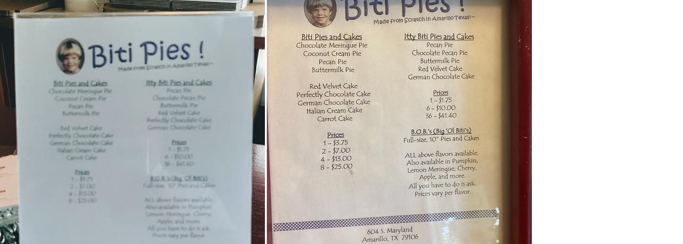 Biti Pies Menu