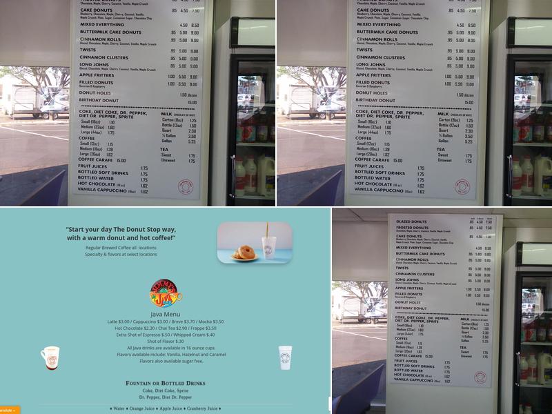 Donut Stop Menu