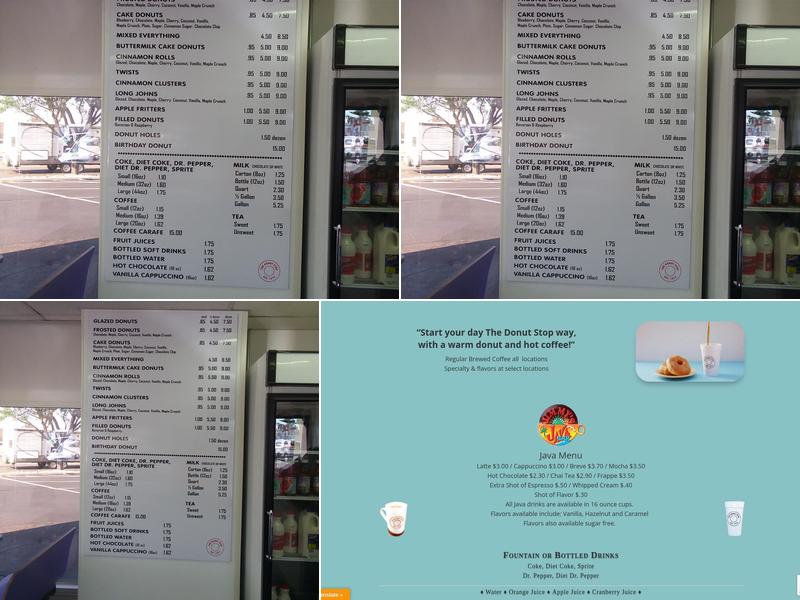 Donut Stop Menu