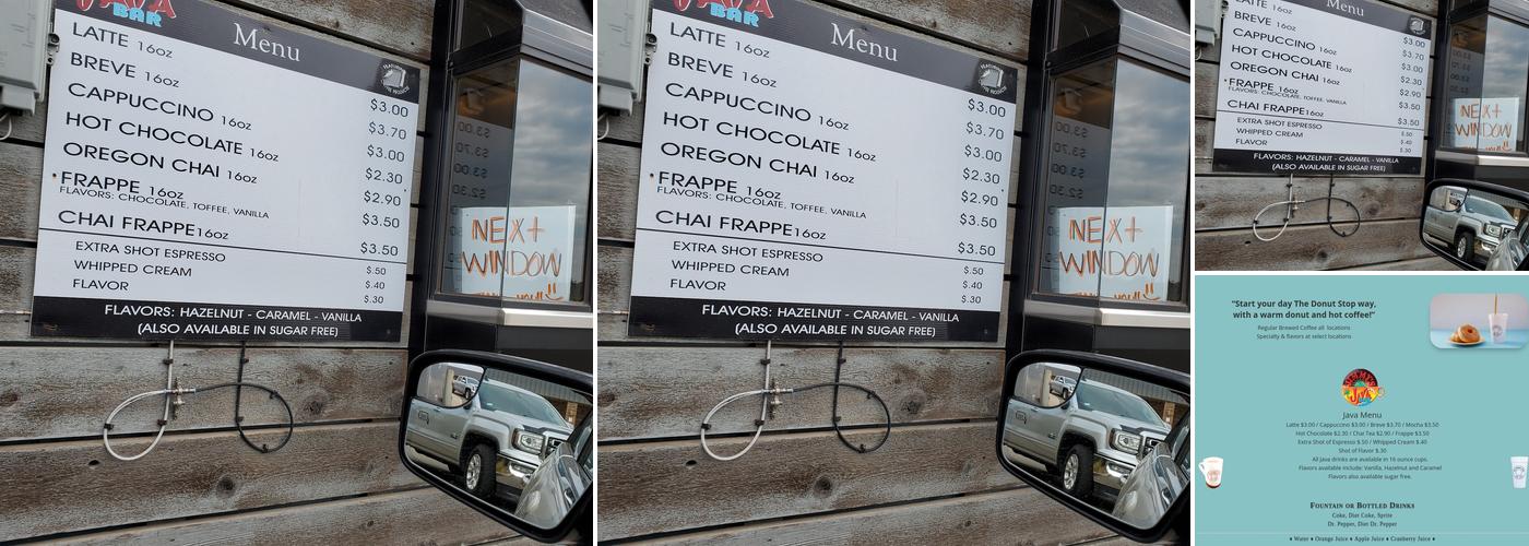 Donut Stop Menu