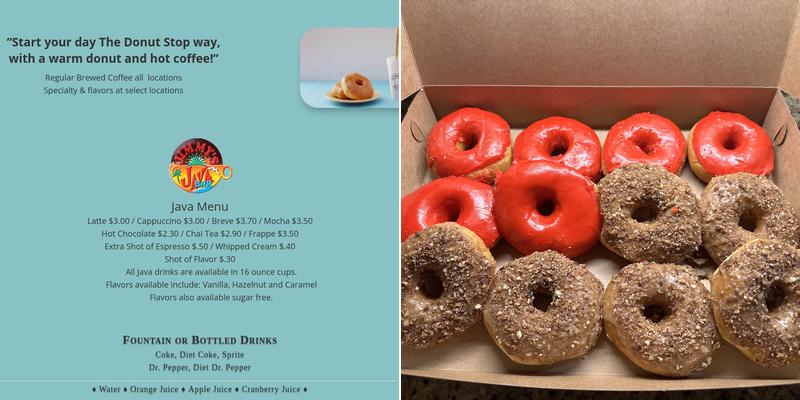 Donut Stop Menu