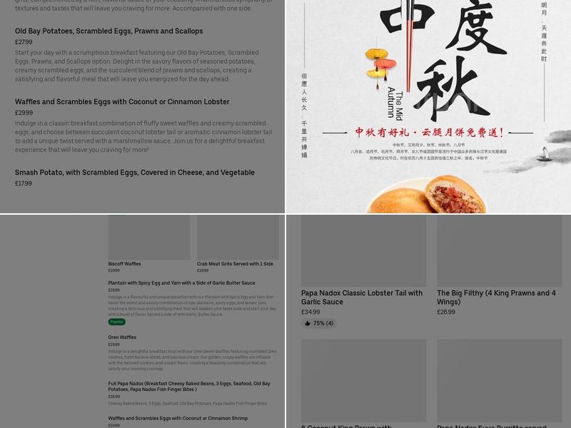 Papa Nadox Kitchen (Seafood and Soulfood) Menu