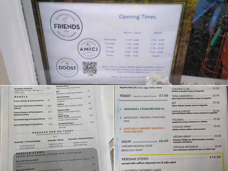 I Due Amici Garden Cafe Menu