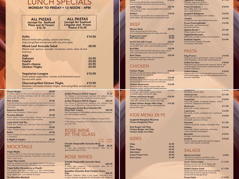 Stone & Grill Restaurant Victoria Menu
