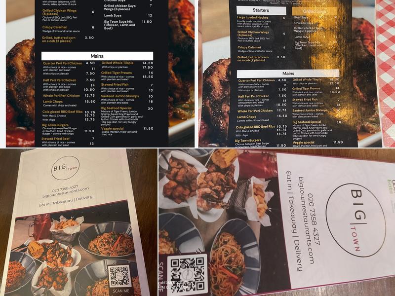 Big Town - Delivery Only Menu