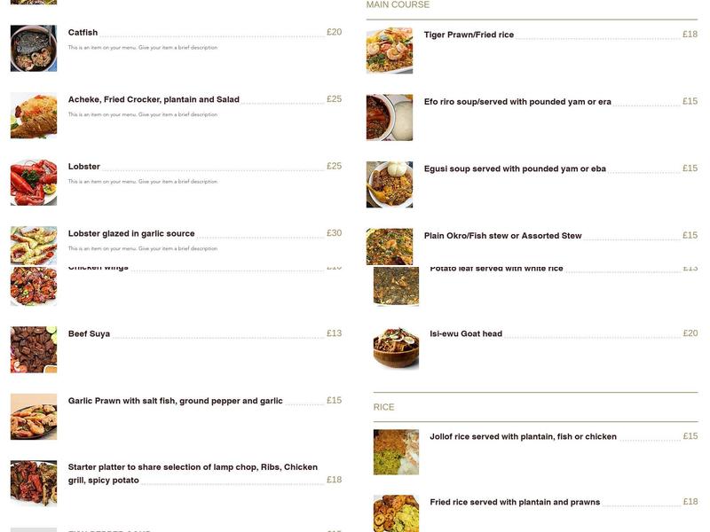 Ibbs restaurant Menu