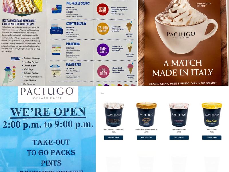 Paciugo Frisco South Menu