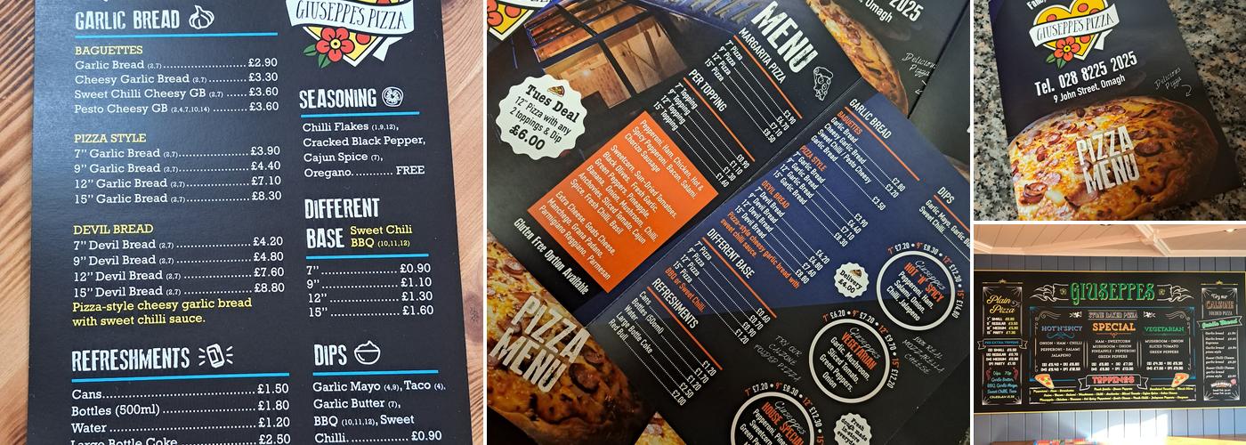 Giuseppe's Omagh Menu