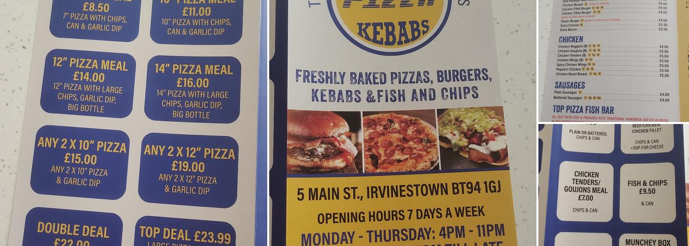 Top pizza kebabs Menu