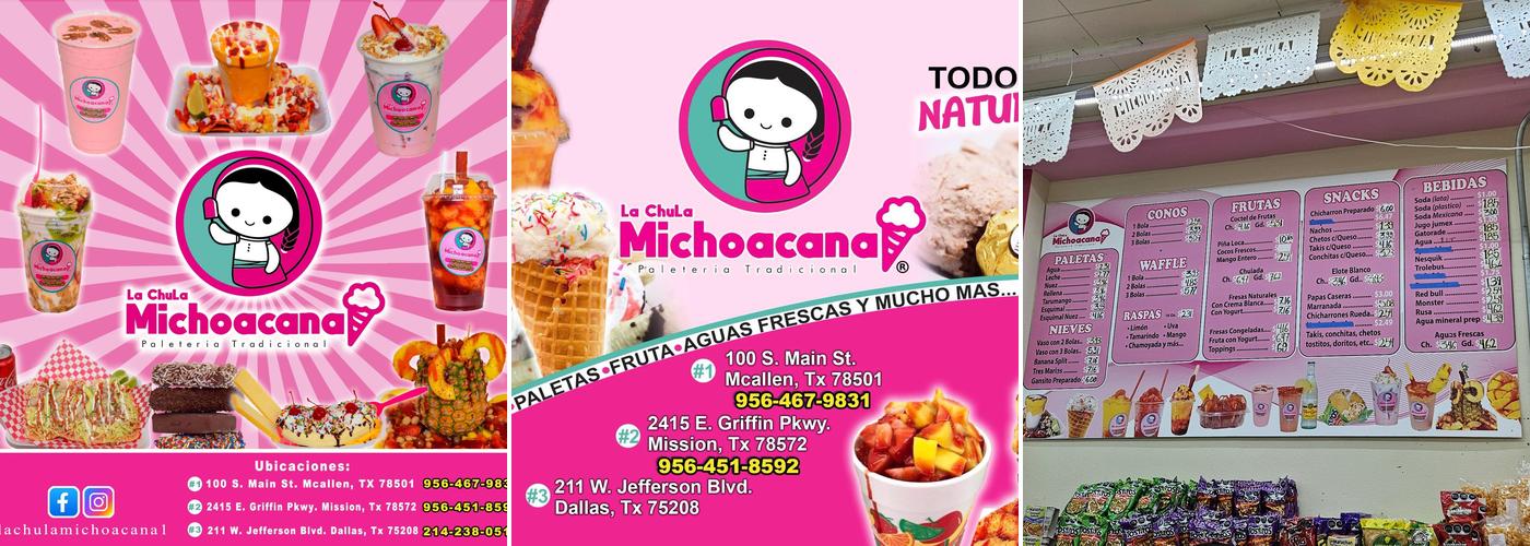 La chula michoacana Menu