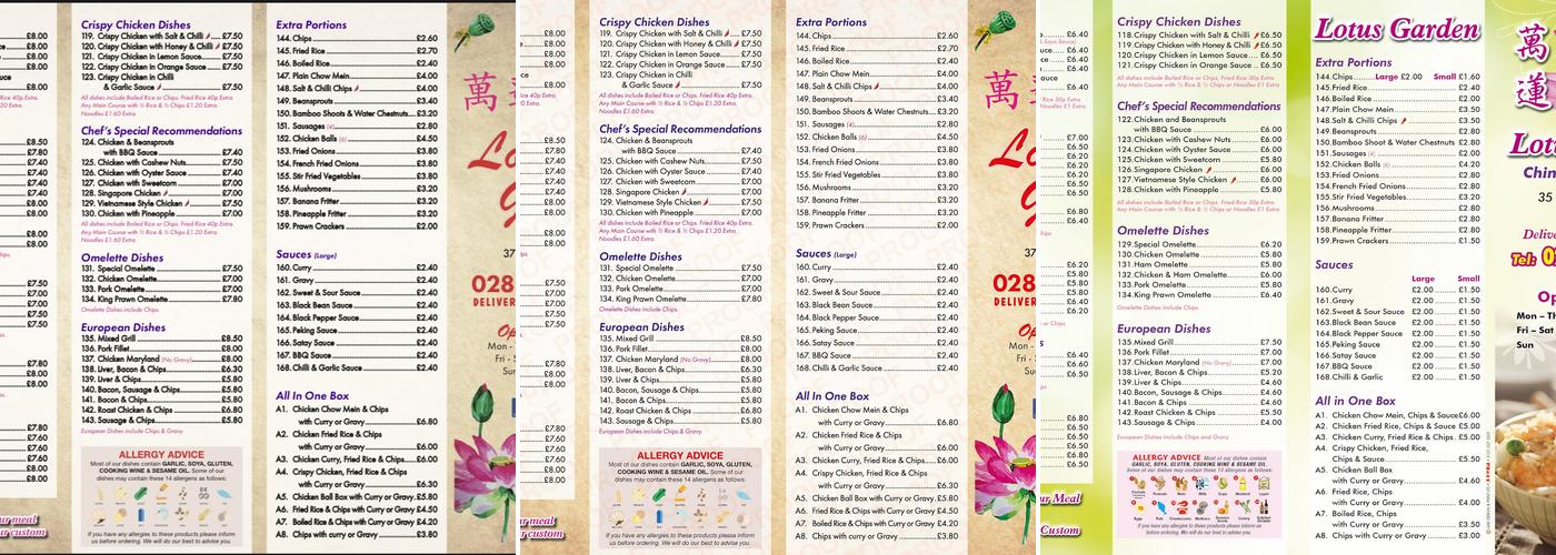 Lotus Garden Menu