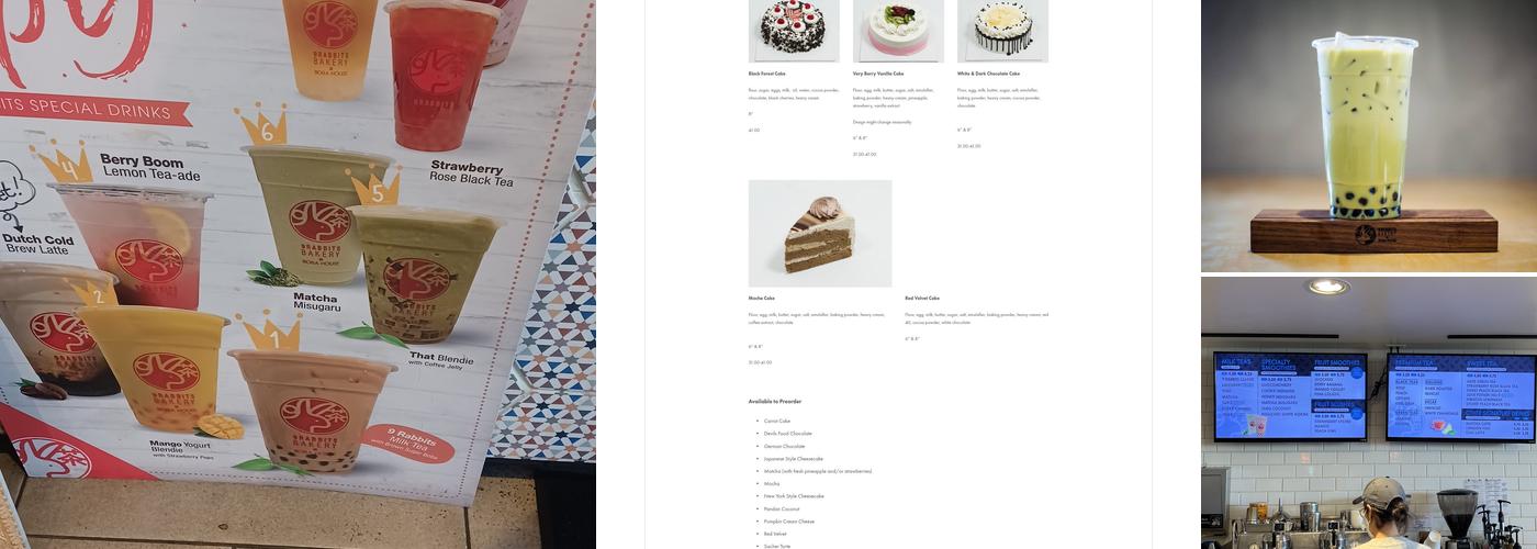 9 Rabbits Bakery Menu