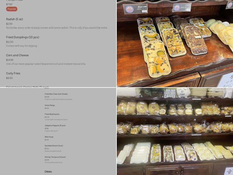 New York Bakery & korean rice Cake Menu