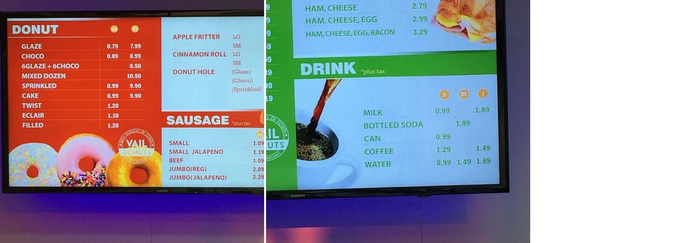 Vail Donuts Menu