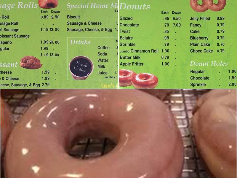 Lisa's Donuts Menu