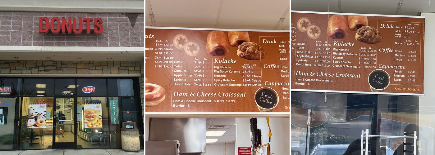 Sonny Donuts Menu